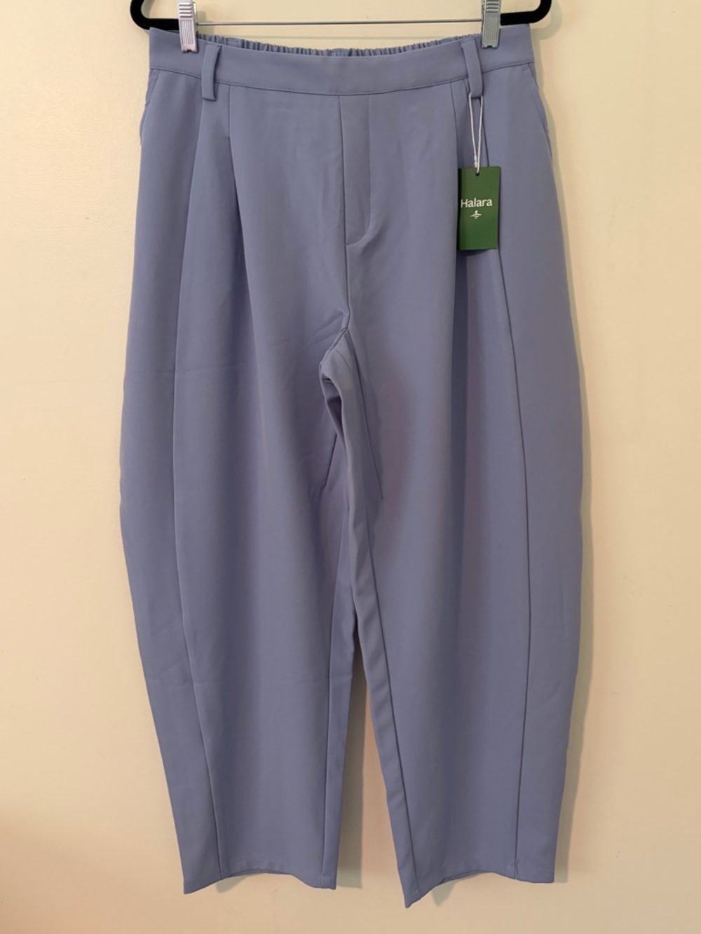 Halara Flex Mid Rise Pocket Barrel Leg Work Pants Women's Size L Regular Purple
